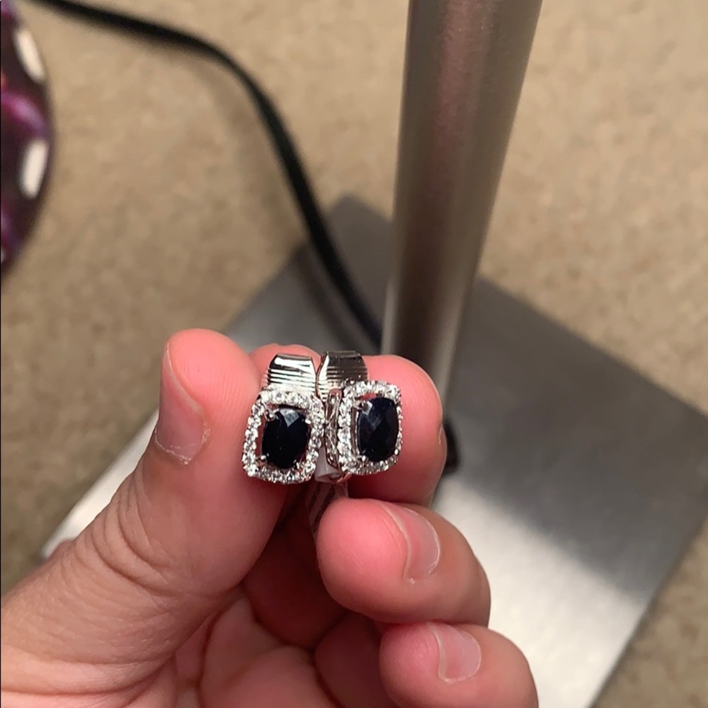 Genuine Sapphire clip earrings